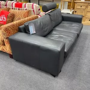 BoConcept 2 Seat Black Leather Sofa - CS W41 - Picture 1 of 7