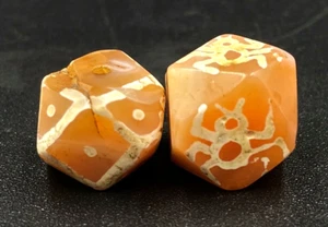 Ancient Pyu dynasty Painted carnelian old beads south east Asian amulet Jewelry - Picture 1 of 12