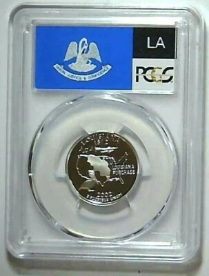 2002-S 25C State Quarter Louisiana PCGS PR69 DCAM 90% Silver 21lotu1230 - Image 1 of 2