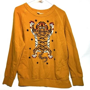 Scnell Studio Art Easy Tiger Pullover French Terry Sweatshirt Womens Size Large  - Picture 1 of 18