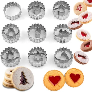 Plätzchen Ausstecher Set, 9 Stück Ausstechformen Weihnachten Linzer delstahl SY - Bild 1 von 8