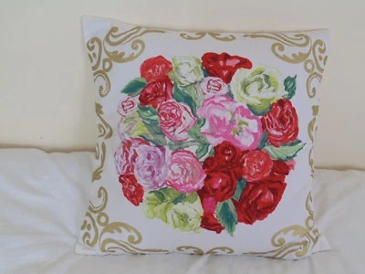 Designers Guild  floral 100% Cotton Fabric Florimund Rouge Cushion Cover - Image 1 of 4
