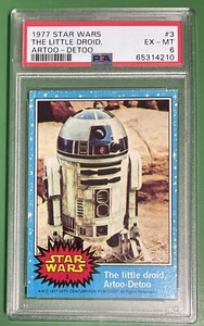 Tarjeta 1977 Star Wars #3 The Little Droid Artoo-Detoo PSA 6 certificado #65314210 - Imagen 1 de 12