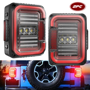 2X LED Tail Lights Turn Signal Stop Reverse For Jeep Wrangler Unlimited JK 07-18 - Picture 1 of 12