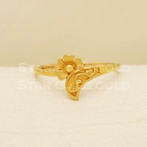 Gold Ring 22k Gold Ring for Women Wedding Jewelry Size 5.5 Handmade Premium Ring - Picture 1 of 6