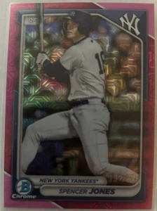 2024 Bowman Spencer Jones #BCP-32 Chrome Pink Mojo Refractor /299 - Yankees - Bild 1 von 3
