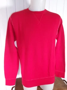 Pull coton rouge col rond EDWIN Classic crew sweat M/40 Made in Portugal - Picture 1 of 8