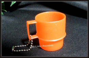 Tupperware New~ Mini Multi Mug Coffee Cup Keychain Orange - Picture 1 of 3
