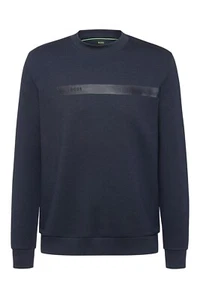Mens Hugo Boss Salbo 1 Dark Navy Blue Crew Neck Logo Sweatshirt XXL 2XL RRP £139 - Picture 1 of 6
