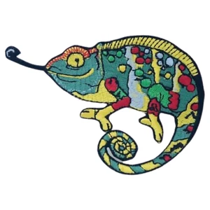 Camaleón Común Colorido Clip Art Gecko Hierro a Coser en Parche Bordado Insignia - Imagen 1 de 2