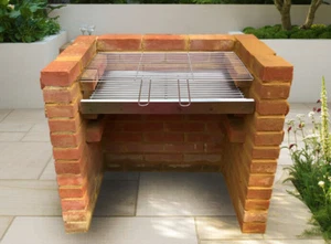 Stainless Steel DIY Brick Charcoal BBQ Grill Barbecue Kit - 67cm x 40cm - Picture 1 of 10