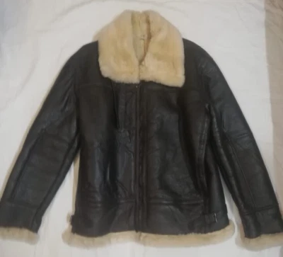B3 leather, sheep / lamb shearling Jacket, L, Brown - Image 1 of 2