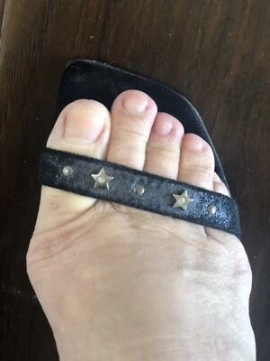 Suede Strappy  hight heels Sandal Black Open Toe Pumps 7.5 - Image 1 of 4