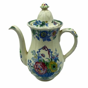 Vintage Masons Strathmore Design Coffee Pot Teapot Floral - Picture 1 of 12