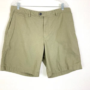 Banana Republic Linen Blend Shorts Men 36 Green Chino Pockets Casual - Picture 1 of 6