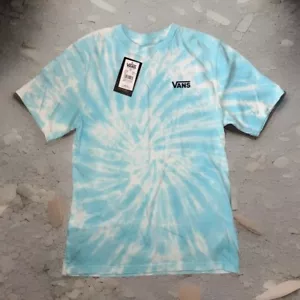 T-shirt manica corta Vans Off The Wall blu/bianco scoppio tie dye giovane taglia L nuova con etichette - Foto 1 di 12