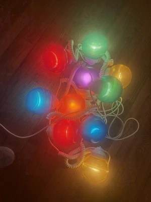 Juego de 10 bolas redondas de plástico para patio RV spa camping fiesta cadena de luces Foto 1 de 4