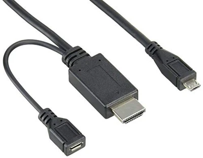 Elecom MHL conversion cable (HDMI to microB) 2m DH-MHLHD20BK from JAPAN [38a] - Image 1 of 4