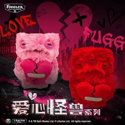 MARKENLOS Fuggler Hässliche Monster Alte Zähne Rosa Rotes Herz Gefüllte Puppe