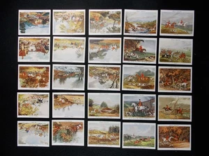 Tarjetas de cigarrillo de jugadores antiguas impresiones de caza 1938 juego completo grande 25 - Imagen 1 de 2