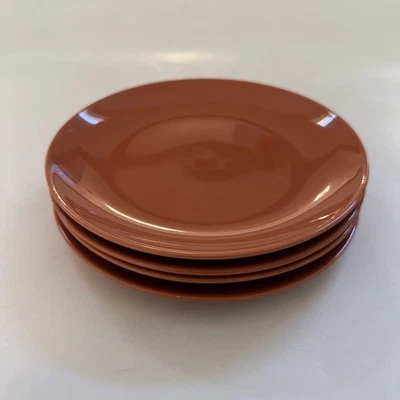 IKEA Burnt Orange Salad Plates FARGRIK 15199 Replacement 8.25 Set 4 Discontinued - Image 1 of 4