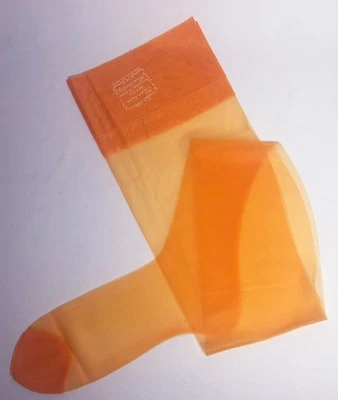 Vintage Halloween Garter Stockings Pumpkin Orange sz 9 1/2 M - Image 1 of 2