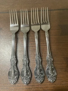 4 pc SPRINGTIME Stainless Japan Flatware Midcentury Dinner Forks - Picture 1 of 3