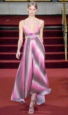 Matthew Williamson Runway Dress 2005 Ombre Pink Brown Size 14 - Image 1 of 4