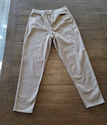 Pantalones al tobillo H&M para mujer talla 8 caqui elástico algodón cintura alta pierna ajustada preppy Foto 1 de 4