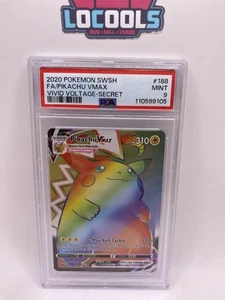 2020 POKEMON SWORD & SHIELD VIVID VOLTAGE SECRET FULL ART/PIKACHU VMAX PSA 9 - Picture 1 of 2