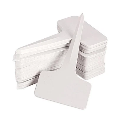 KINGLAKE 100 Pcs 6 x10cm Plastic Plant T-Type Tags Nursery Garden Labels - Image 1 of 4