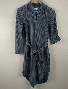Anthropologie Women's 00P Petite Bellamy Striped Shirt Dress Button Front - Picture 1 of 5