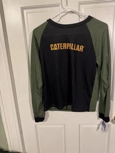 Caterpillar Long Sleeve Pullover Sleepwear Shirt Youth Size 16 New Green Black - Picture 1 of 2