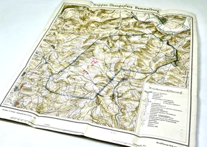 Karte "Truppen-Übungsplatz Hammelburg", um 1909, gut erhalten 41,5x44,5 cm. (B7) - Bild 1 von 9