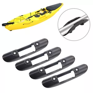 4 Pcs Black ABS Kayak Marine Boat Paddle Clip Holder With Screws - Picture 1 of 9