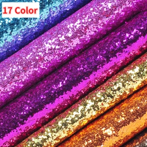 Tessuto grosso glitter morbida pelle PU materiale lucido paillettes fai da te borsa abito artigianato - Foto 1 di 21