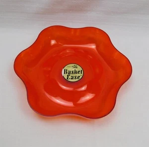 VTG Decrastone Clear Red Plastic Basket Ease Snack Serving Dish Tray 8.75" - Picture 1 of 9