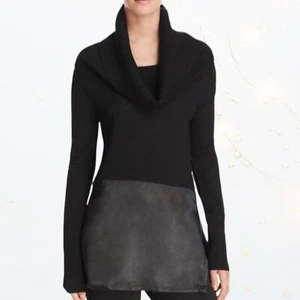 Donna Karan New York Cowl-Neck Mixed Media Sweater - Foto 1 di 12