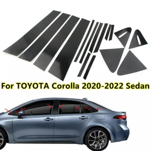 Black Door Window Pillar Post Cover Trim Fits Toyota Corolla 2019 2020 2021 2022 - Picture 1 of 13