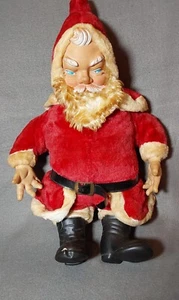 VINTAGE RUBBER FACE LARGE SANTA CLAUS POSSIBLY RUSHTON WITH ORIGINAL TIES ONS - Picture 1 of 15