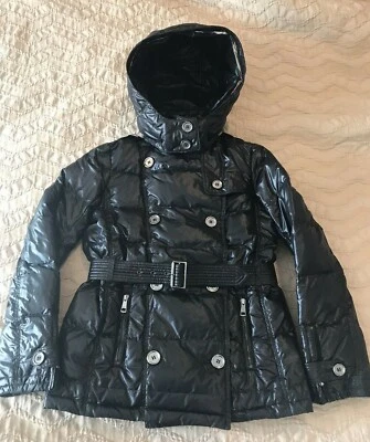 Authentic Burberry Children Girl's Black Down Puffer Coat Size 10Y - Image 1 of 4