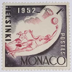 Travelstamps:1952 Monaco Stamp Sc# 295 Helsinki Olympics Basketball mint, moglh - Picture 1 of 8