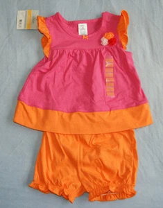 Set top e pantaloni estivi Carter's per bambina 9-12 mesi rosa arancione - Foto 1 di 4