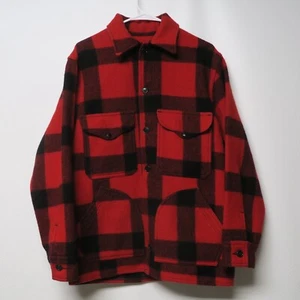 Giacca FILSON Mackinaw Cruiser rossa nera lana a quadri bufalo M 40 stile USA 85 - Foto 1 di 16