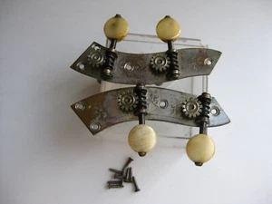 Antique 19th Century Fiddle Violin Geared Tuners Set for Project Upgrade - Picture 1 of 11