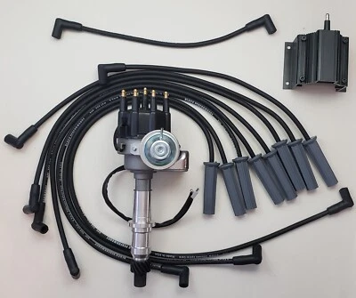 DISTRIBUIDOR HEI PONTIAC 350 389 400 455 TAMPA PEQUENA + FIOS PRETOS 8,5mm + BOBINA 50K - Imagem 1 de 3