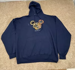 Walt Disney World Mickey Mouse Year of the Dragon Hoodie Blue Sz XL Ears Chinese - Picture 1 of 7