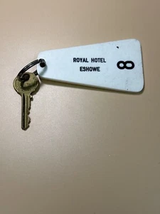 Llavero y llave Royal Hotel Motel Room Eshowe Sudáfrica #8 RARO - Imagen 1 de 3