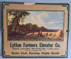 Kalender Top Lytton Farmers Elevator Co Lytton, Iowa R.L Jensen Mgr Getreide, Kohle - Bild 1 von 2