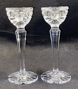 Waterford Kristall Ouvertüre Paar Kerzenständer Halter signiert sehr guter Zustand 8" 2er Set - Bild 1 von 9